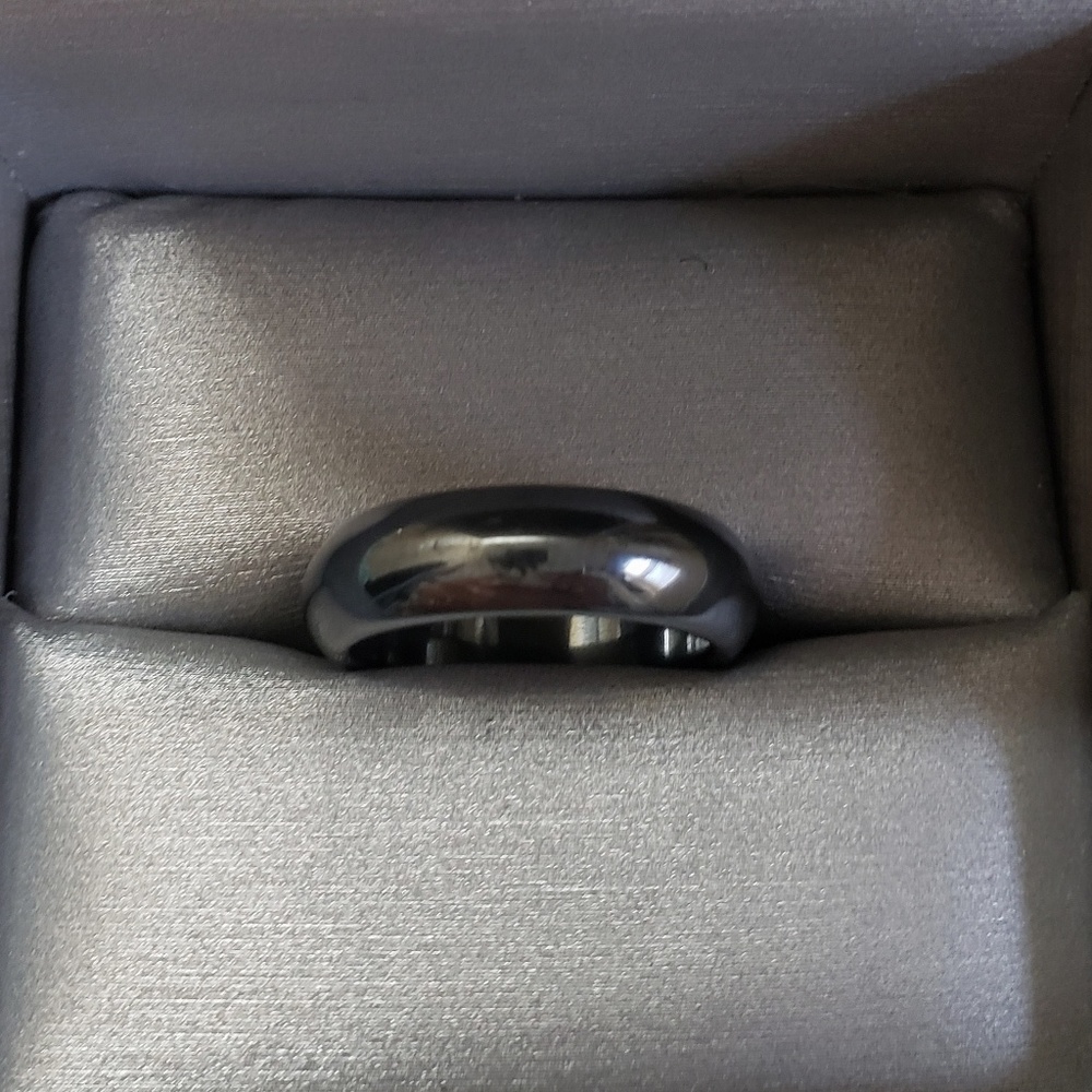 Smooth Black Hematite Band Ring